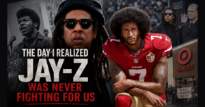 Jay-Z and Colin Kaepernick, with civil rights era imagery