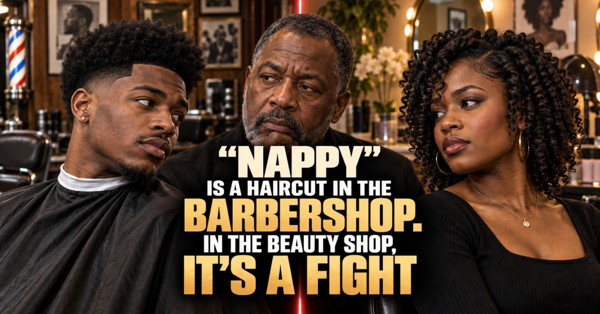 Split frame of a barbershop and a beauty shop