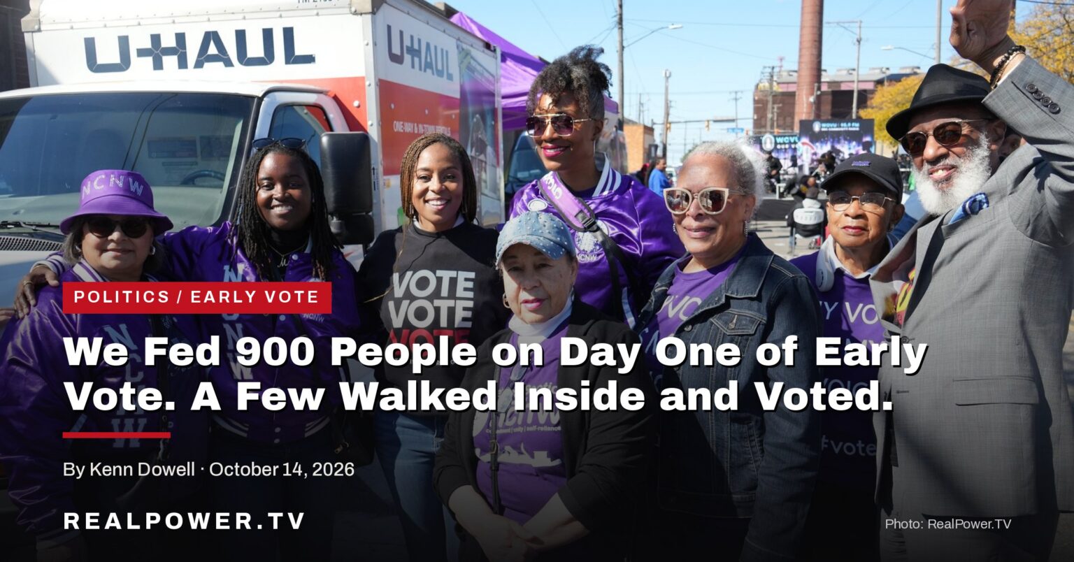 We Fed 900 People on Day One of Early Vote. A Few of Them Walked Inside and Voted.